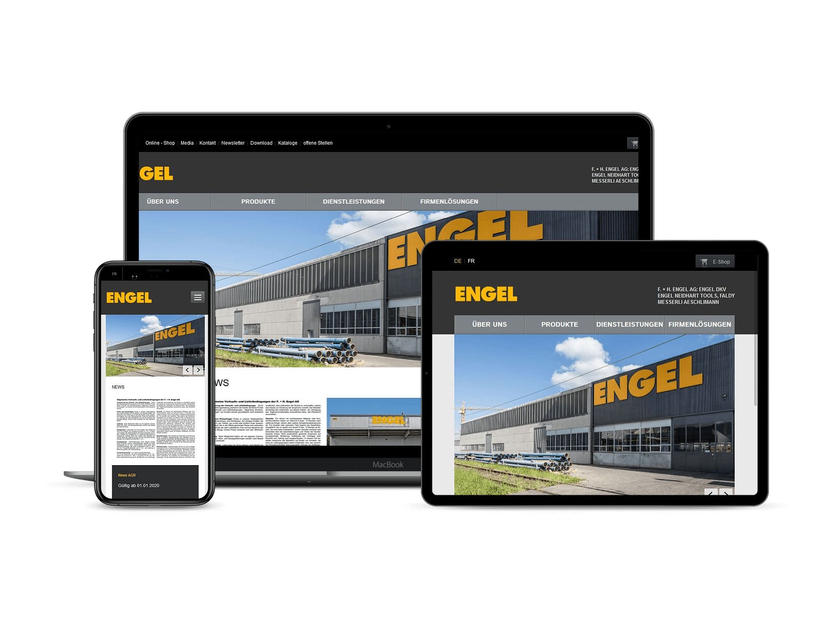 Corporate KMU Website Engel AG, webgearing AG Solothurn